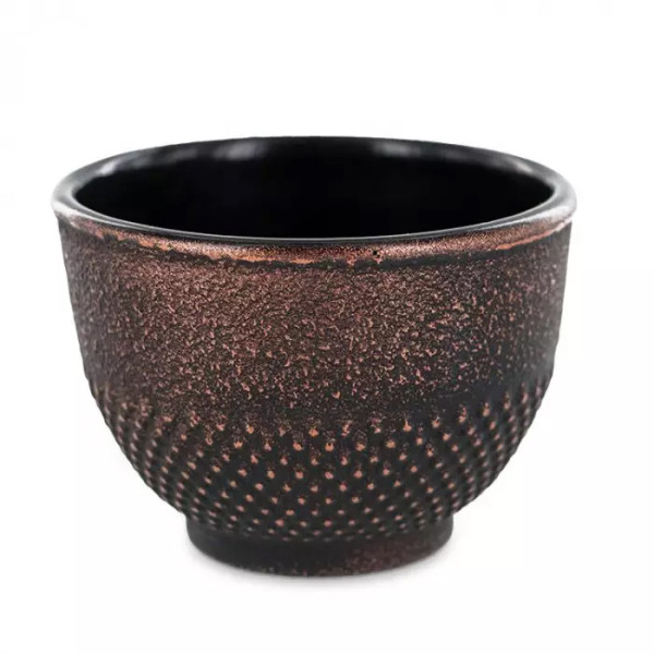 Räucherschale/Teetasse aus Gusseisen, schwarz-gold