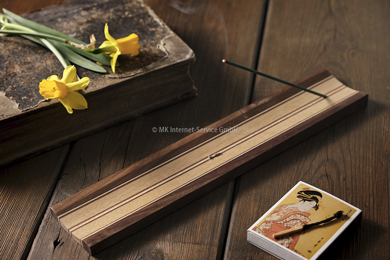 Räucherstäbchenhalter im japanischen Yosegi-Stil aus massivem Edelholz