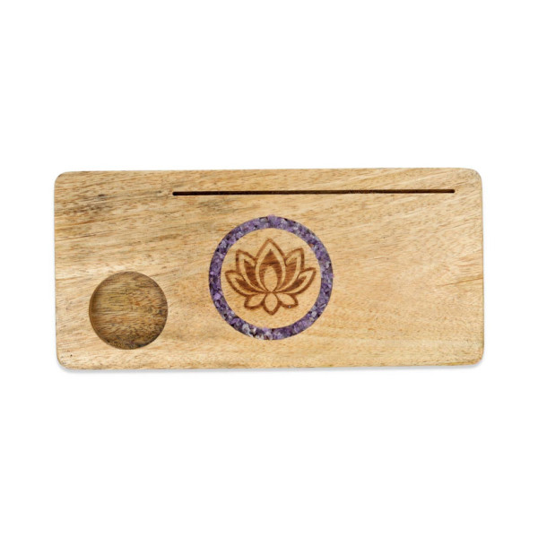 Kartenhalter aus Lotus Amethyst aus Mangoholz