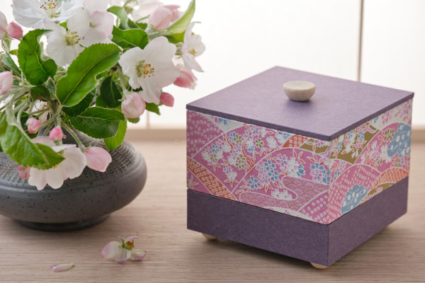 Chiyogami Box"Japanische Landschaft" - Aufbewahrungsbox, Geschenkbox