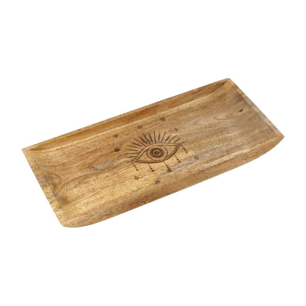 Tablett Lebensbaum "Allsehendes Auge"aus Mangoholz