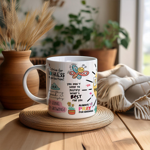 Motivations-Tasse mit positiven Affirmationen, Motivtasse
