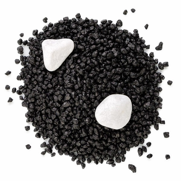 Granulat mit Dekosteinen, schwarz