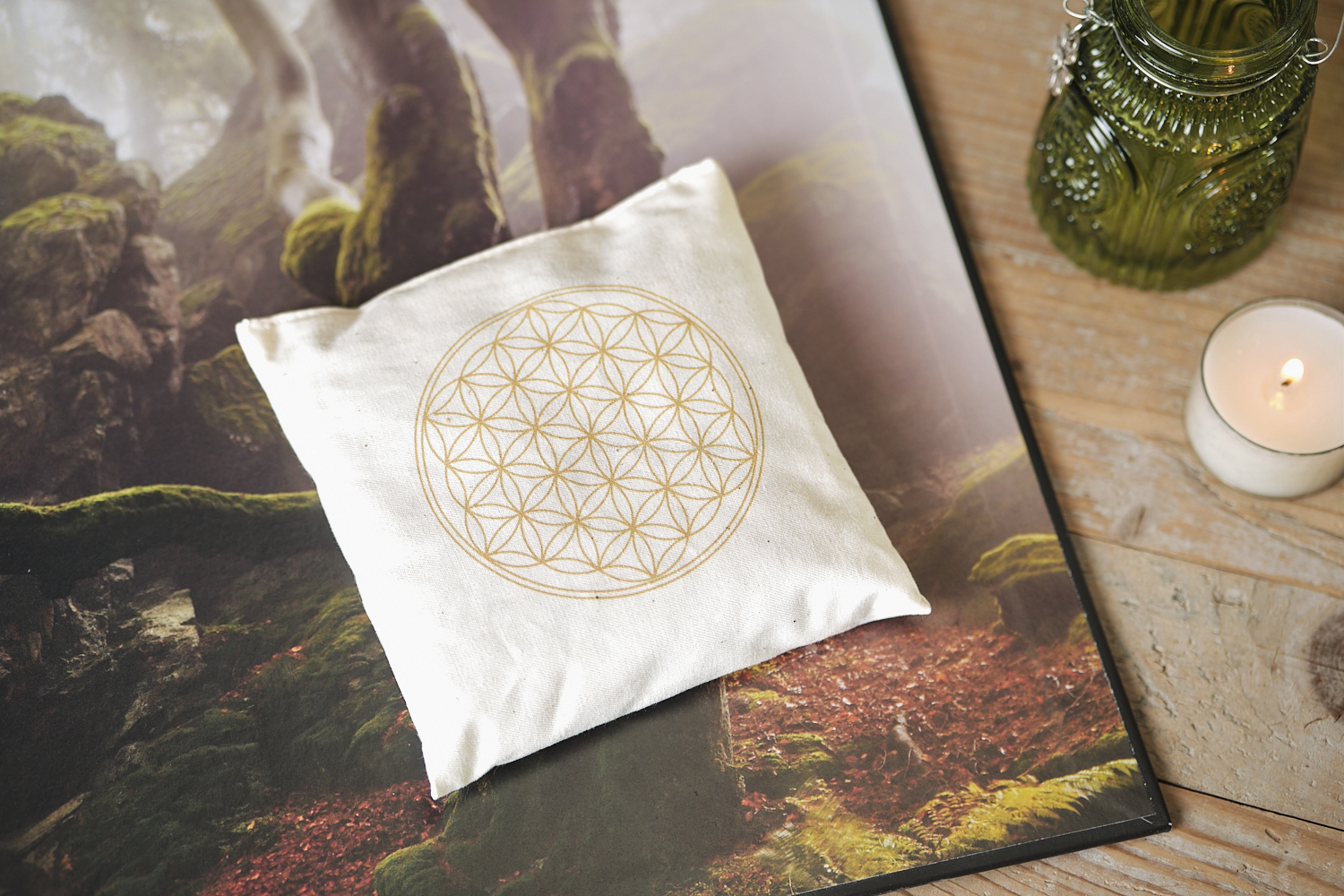 Kräuterduftkissen mit Motiv Blume des Lebens