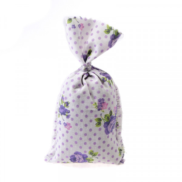 Lavendel-Duftsäckchen, weiß (Blumen, Punkte)