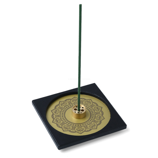 Halter für Räucherstäbchen/Räucherkegel mit Mandala-Gravur
