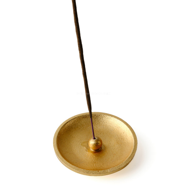 Räucherstäbchenhalter Hilarion aus Weißmetall, gold