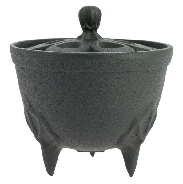 Japanisches Iwachu Räuchergefäß Sakura mit Deckel, Gusseisen schwarz