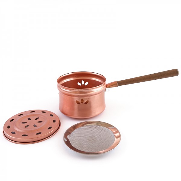Räucherwerkbrenner Kupferkessel antik mit Deckel und Sieb