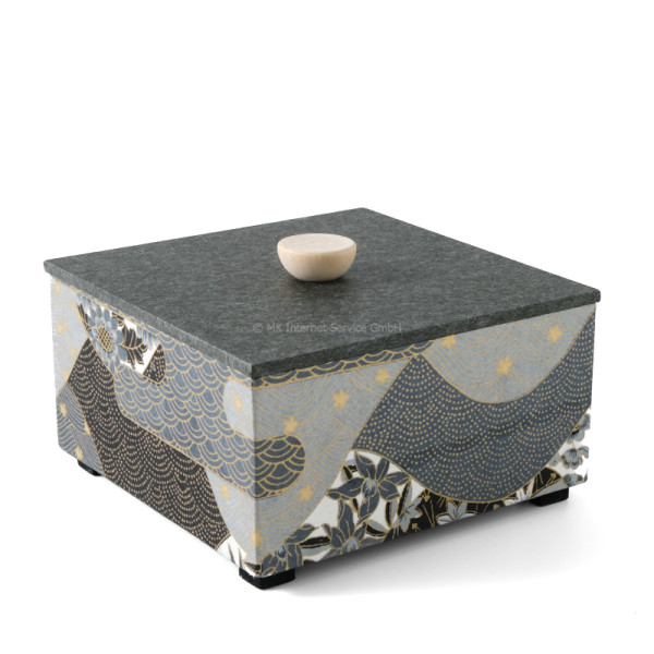 Chiyogami-Box "Hügel im Nebel" (2-teilig) - Aufbewahrungsbox und Schmuckbox - Aufbewahrungsbox, Schmuckbox, Geschenkbox
