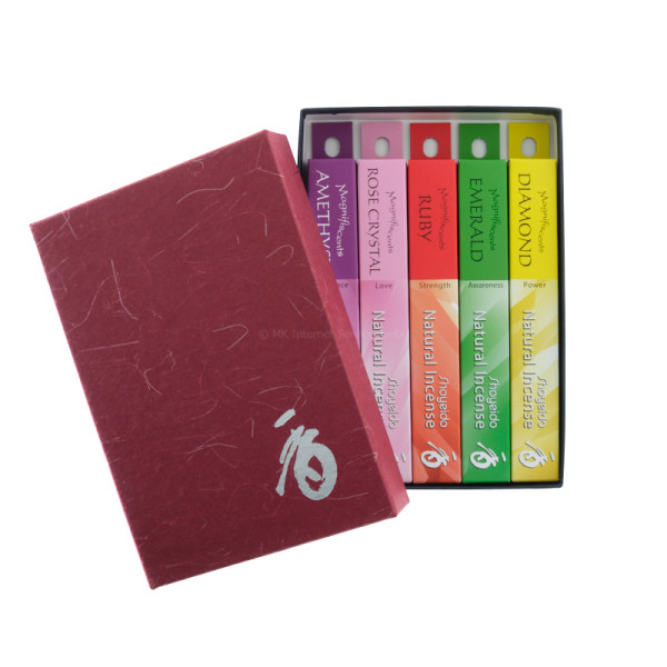 5er Geschenkset Magnifiscents Edelstein Räucherstäbchen von Shoyeido