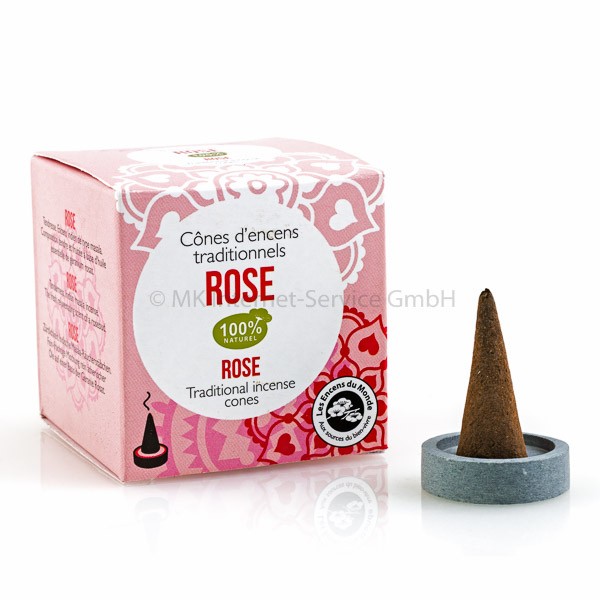 Rose - Indische Räucherkegel Alte Tradition Les Encens du Monde