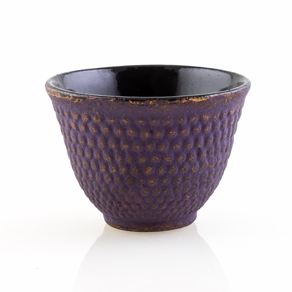 Teetasse aus Gusseisen, violett-gold